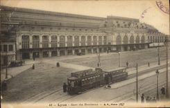 CPA Tramway Train Lyon Gare des Brotteaux Mugnier 