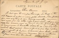 VINTAGE POSTCARD Tramway Lyon Train Parks of Brotteaux Mugnier