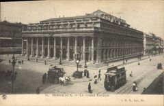 CPA Tramway Train Bordeaux le grand theatre 