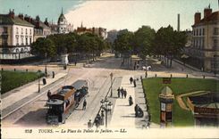VINTAGE POSTCARD Tram Train Tours the place of the law courts