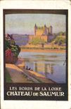 VINTAGE POSTCARD Fantasy Illustrator Edges of the Loire Castle of Saumur