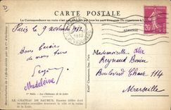 VINTAGE POSTCARD Fantasy Illustrator Edges of the Loire Castle of Saumur