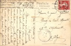 CPA Avion Aviation Grande semaine d'aviation de la Champagne Roger somemr sur biplan Sommer 