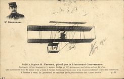 CPA Avion Aviation Biplan H Farman pilote par lieutenant Camermann 