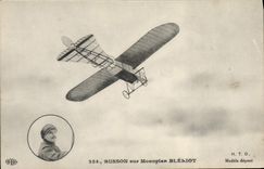CPA Avion Aviation Busson sur monoplan Bleriot 