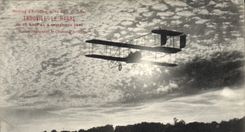 CPA Avion Aviation Meeting d'aviation de la baie de Seine Trouville Le Havre Biplan regagnant le champ d'aviation 