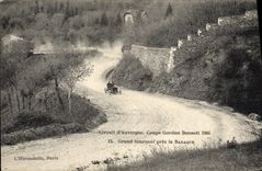 VINTAGE POSTCARD Automobile VINTAGE POSTCARD Automobile Cut Gordon Bennett July 5th, 1905 Large Circuit of Auvergne turning close the hut