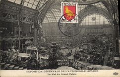 CPA Automobile Exposition decennale de l'automobile 1907 1908 La nef du Grand Palais