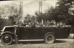 CARTE PHOTO Automobile Autobus Excelsior Garage Lourdes 
