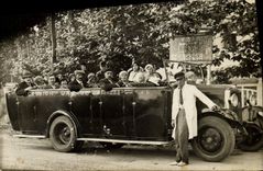 CARTE PHOTO Automobile Autobus Garage Excelsior Lourdes