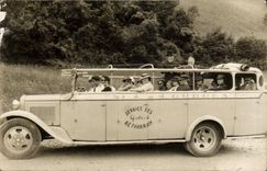 CARTE PHOTO Automobile Autobus SErvice des grottes de Betharram