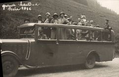 Real photo Automobile Bus Large Chartreuse Isere 1932