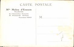 CPA Aviation Avion Mlle Malou d'Eresem Parachutiste