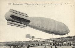 CPA Aviation Dirigeable Ville de Paris Henri Deutsch Surcouf Kapferer Zeppelin 