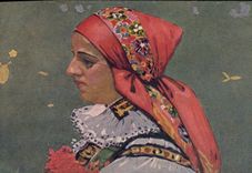 VINTAGE POSTCARD Illustrator Joza Upkra Vazani Staku Zena Z Dolnemci