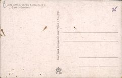 VINTAGE POSTCARD Illustrator Joza Upkra Vazani Staku Zena Z Dolnemci