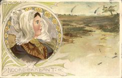 VINTAGE POSTCARD Illustrator Noord the Brabant Folklore