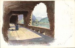 VINTAGE POSTCARD Illustrator Ax Gastrasse