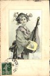 CPA Japon Nippon Femme Musique 