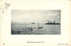 CPA Bateau Guerre Marins Permissionnaires ralliant l'escadre 