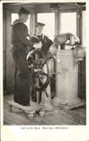 VINTAGE POSTCARD Bateau War life in the navy Steering has battleship