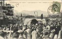 VINTAGE POSTCARD Boat War Catastrophe of Iena After the explosion