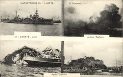 CPA Bateau Guerre Catastrophe du Liberte 