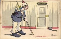 CPA Illustrateur Gervese Nos marins On n'entre pas Souris 