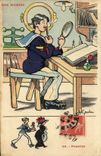 CPA Illustrateur Gervese Nos marins Fourrier Moustache 