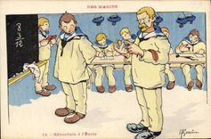 CPA Illustrateur Gervese Nos marins Babordais a l'ecole 