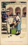 CPA Illustrateur Gervese Nos marins L'ordonnance ou chacun son tour cireur de chaussures