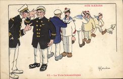 CPA Illustrateur Gervese Nos marins la voie hierarchique 