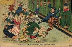 CPA Train Laissons les enfants a leur mere et les meres a la mason Lampisterie