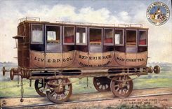 CPA Train Wagon Liverpoool Experience Manchester A carriage 1st class