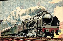 MODERN CARD Train PO 1932 Rapid Paris Bordeaux Machine Super Pacific Series 3700