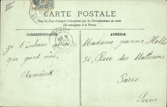 VINTAGE POSTCARD Tram Rouen Train the place of the Republic