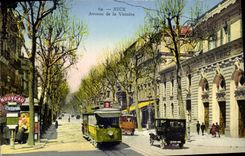 VINTAGE POSTCARD Tram Nice Train Which occurred of the Victoire