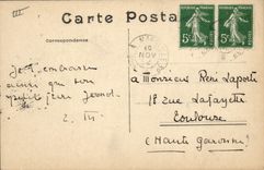 VINTAGE POSTCARD Tram Nice Train the Massena place