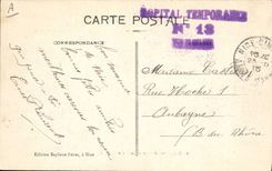 CPA Tramway Train Nice Avenue de la gare Cachet Hopital temporaire