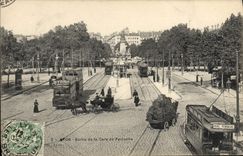 CPA Tramway Train Lyon Sortie de la gare de Perrache 