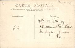 VINTAGE POSTCARD Tram Lyon Train Left the station of Perrache