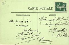 VINTAGE POSTCARD Tram Lyon Train the street of the Republic