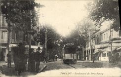 CPA Tramway Train Toulon Boulevard de Strasbourg 