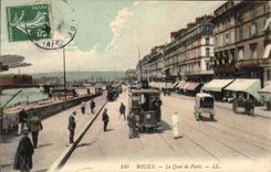 CPA Tramway Train Rouen Le quai de Paris 