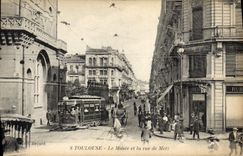VINTAGE POSTCARD Tram Toulouse Train the museum and the street of Metz