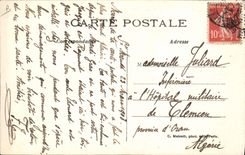 Plano Enrique Farman de la aviación de la POSTAL de la VENDIMIA en su aeroplano Prix magnífico del arcediano de Deutsch de la aviación