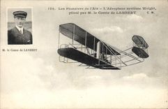 VINTAGE POSTCARD Aviation Plane Airplane Wright system controls per M the count of Lambert