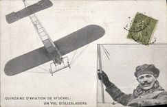 CPA Aviation Avion Quinzaine d'aviation de Stockel un vol d'olieslagers 
