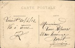 VINTAGE POSTCARD Aviation Biplane Breguet controls by Moineau