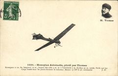 CPA Aviation Avion Monoplan antoinette pilote par Thomas 